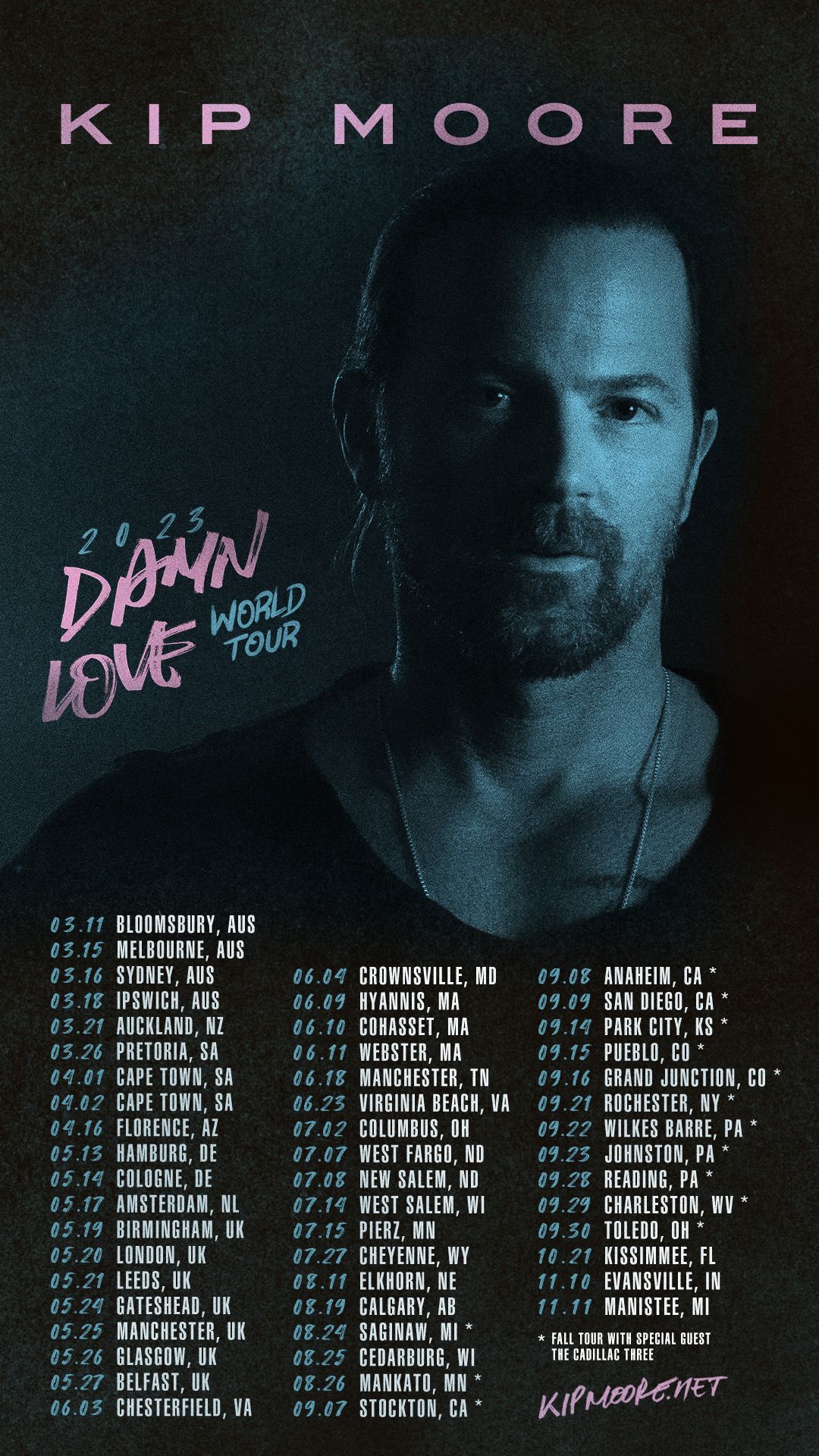 Kip Moore Announces Damn Love World Tour Hometown Country Music