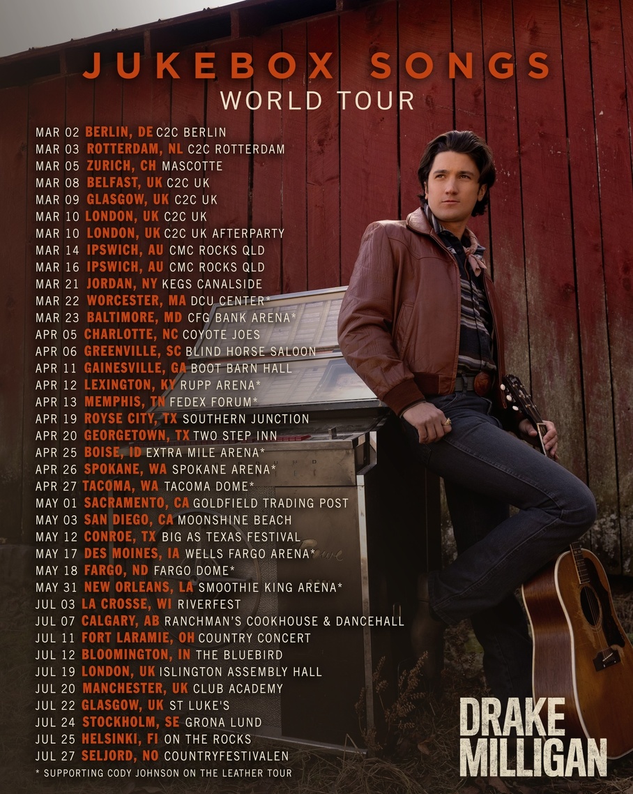 Drake Milligan Announces 2024 International Tour Dates Hometown