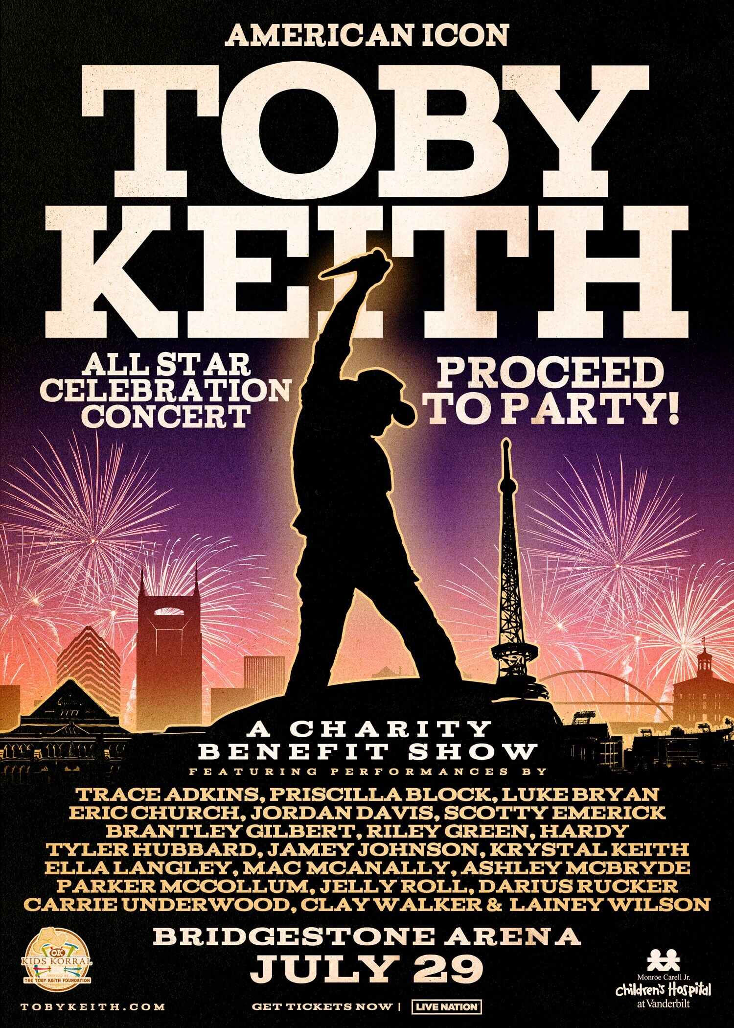 American Icon Toby Keith All Star Celebration Concert - Nashville, TN